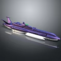 Futuristic Purple Spaceship With Sleek Aerodynamic Design And White Illuminated Base