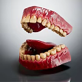 Red Upper and Lower Jaw Dental Model Medical Device for Teaching 3d model