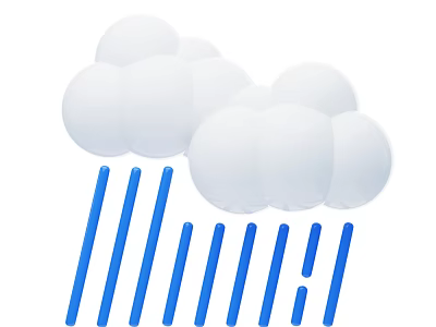 White Cloud Shaped And Blue Raindrop Shaped Decorative Ornament Set For Home Decoration 3d model