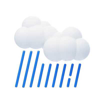 White Cloud Shaped And Blue Raindrop Shaped Decorative Ornament Set For Home Decoration 3d model