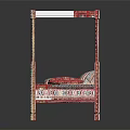 Colorful Canopy Single Bed Design With Red White Striped Bedding And Decorative Pillows