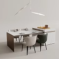Modern Dining Table Island Table 3d model