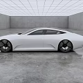 White Modern Car Sleek Coupe Design in Minimalist Spacious Interior with Black Alloy Wheels