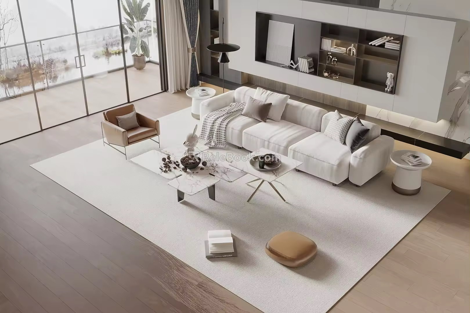 Sofa coffee table combination 3d model