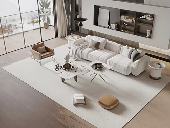 Sofa coffee table combination 3d model