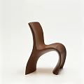 Modern Brown Dining Chair With Sleek Curved Design And Minimalist Style