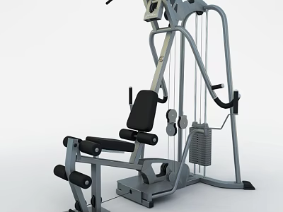 Multi Functional Home Gym Equipment with Adjustable Seat and Cable Handles for Full Body Workout 3d model