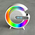 Rainbow Colored Speaker With Digital Display And Control Buttons