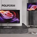 POLIFORM Televisions On Stand And Wheeled Floor Stand Display Colorful Abstract Patterns
