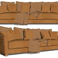 Modern Double Sofa Leather Double Sofa Multiplayer Sofa 3d model