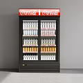 Coca-Cola Display Refrigerator with Assorted Bottled Drinks on Multiple Shelves for Commercial Use 3d model