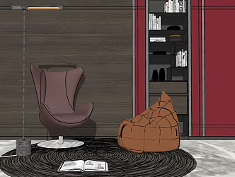 Casual Sofa Lazy Sofa Combination Fabric Lazy Sofa 3d model