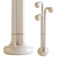 Modern Pink And White Floor Lamps With Curved Design And Gold Accents