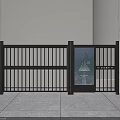 Modern Smart Access Control Entrance Gate for Public Facility with Glass Panel and Black Railings