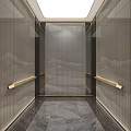 Underground Parking Garage E1 Entrance with Glass Doors Green Plant Wall and Marble Walls