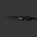 Futuristic Spaceship With Number 25 Speeding Through Dark Background With Streamlined Design And Glowing Details