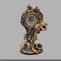 Vintage Brass Mantel Clock With Intricate Floral Carvings And Ornate Decorative Design