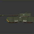 Realistic Green Military Tank Featuring Armored Tracks And Main Cannon