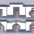 Traditional Chinese Architectural Doors Featuring Treasure Vase Corner Flower Begonia Octagonal And Moon Gate Designs