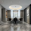 Duplex Living Room Modern Interior With High Ceiling Large Windows Sofa And Decorative Painting