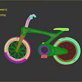 Vintage Distressed Bicycle With Blue Body And Pink Spokes In Retro Style