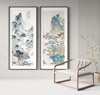 New Chinese Landscape Painting Decorative Painting 3d model