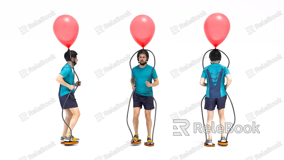 Jumping Balloon Blowing Balloon Game Interactive Man Men Stepping on Balloon Game Props Wedding Props Colored Ball Pump Explosion Annual Meeting Game model