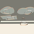 Modern lamp combination minimalist ceiling lamp living room lamp bedroom lamp simple geometric ultra-thin ceiling lamp combination 3d model