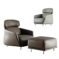 Modern Single Sofa Single Sofa Pedal 3d model