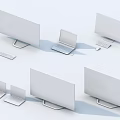 Modern Computer Devices Display With Multiple Screens Laptops And Desktop Monitors 3d model