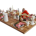 Modern Tableware Food Tableware Combination 3d model