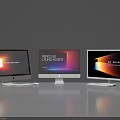 Three Modern All in One PCs with Sleek Design and Vibrant Screen Displays