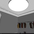 Modern Clothing Store Interior With Arched Doorways Clothes Racks Bar Counter And Display Shelves