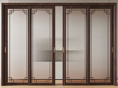 New Chinese style sliding door glass door model