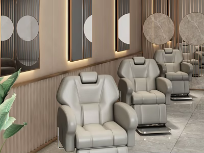 Modern Gray Leather Single Sofa In Living Room With Comfortable Design And Armrests 3d model