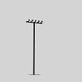 Modern Black Floor Lamp Lighting Combination With Multiple Light Heads Slim Pole And Square Base