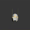 Ancient Silver and Gold Winged Warrior Helmet with Shiny Metallic Design
