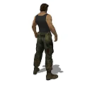Game Movie Character Wearing CLIDE Vest With Blood Stained Pants Belt And Boots