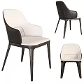 Modern Black Dining Chair With Sleek Legs And Upholstered Back Design 3d model