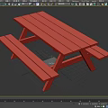Dark Wooden Outdoor Picnic Table And Bench Set For Garden Use
