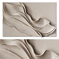 Modern Beige Wall With Elegant Wavy Textured Design And Smooth Surface 3d model