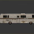 Vintage EAGLE Recreational Vehicle with Striped Exterior Design and Multiple Windows Classic Retro Style