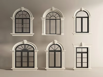 European-style windows, simple European-style windows, curved windows, floor-to-ceiling windows, bay windows, casement windows 3d model