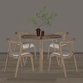 Leisure Table and Chair Combination 3d model