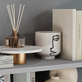 Modern Ornamental Decor Set With Ceramic Vases Scented Candles Picture Frames Books And Sculptures