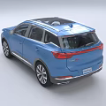 Blue SUV Front View With Modern Grille And Sleek LED Headlights Design 3d model