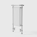 White Metal Radiator With Modern Vertical Design And Structure Shown From Various Angles 3d model