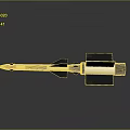 3D Model of Black and White Missile with Pointed Tip Fins and White Middle Section