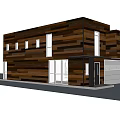 Modern Detached House With Wooden Exterior Horizontal Stripe Design And Large Glass Windows