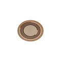 Brown and Beige Circular Woven Rug with Layered Ring Patterns for Home Decor